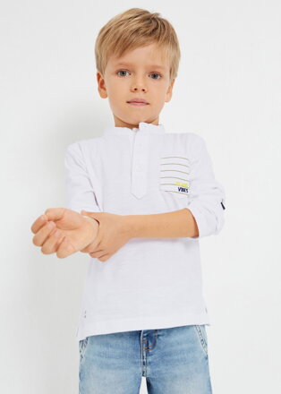 Mayoral mini boy triko bílé s kapsičkou b. 025