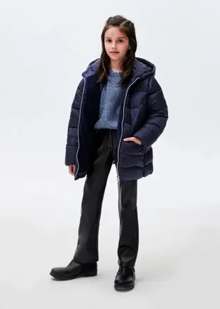 Mayoral girl modrý zimní kabát s kapucí b. 026