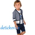 Mayoral mini boy formální propínací svetřík modrý s bílým pruhem 