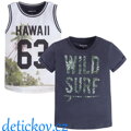 Mayoral mini  boy set 2 ks triko + tílko ,,Hawaii,, modro-černý