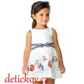 Mayoral mini girl letní šaty ,,Kabelky,, modro-bílé