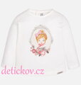 Mayoral baby girl tričko ,,Obrázek-  Holčička ,,  bílé  s růžovou 