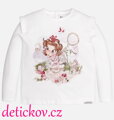 Mayoral baby tričko ,,Motýlci,, červený potisk b. 87