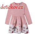 Mayoral mini girl úpletové šatičky růžové ,,Domečky,,