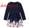 Mayoral mini girl úpletové šatičky modré ,,Domečky,,