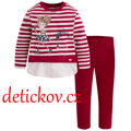 Mayoral mini girl pruhovaný komplet s legínkami ,, Beauty,, červený