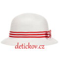 Mayoral baby girl klobouček bílý s červenou mašlí