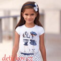Mayoral mini girl tričko ,,Dárečky,, tmavě modré b. 010