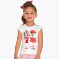 Mayoral mini girl tričko ,,Dárečky,, červené b. 012