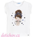 Mayoral mini girl tričko se šifonovým rukávkem ,, Drdol ,, navy b. 92