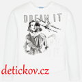 Mayoral girl bavlněné triko s dlouhým rukávem ,,Dream it,, bílé b. 66