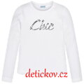 Mayoral girl bavlněné triko s dlouhým rukávem ,,Chic,, bílé b. 017