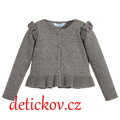 Mayoral mini girl bavlněný cardigan stříbrnošedý