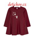 Mayoral mini girl zimní úpletové šaty ,, Love,, malinové
