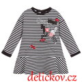 Mayoral mini girl pohodlné zimní šaty ,,Mrs,, černé proužky