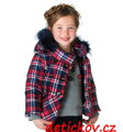 Mayoral mini girl zimní kabátek s károvaným potiskem 