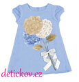 Mayoral mini girl pohodlné  šatičky ,, Hortenzie,, modré