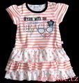 pohodlné bavlněné baby šaty BS ,, Beach girl,, lososové proužky