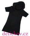 dívčí pletené šatičky- tunička   s nákrčníkem černé