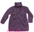 pletený propínací kabátek fialový