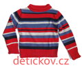 bavlněný svetr s ruličkovým lemem červený