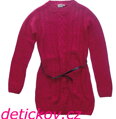 dívčí pletené šaty- dlouhý svetr malinově růžové