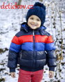 Chlapecká zimní bunda s fleecem oranžový pruh