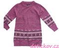 BS mini girl úpletové šaty s norským vzorem fialové