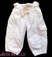 dívčí kojenecké plátěné kalhoty s kraječkami bílé