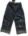 dětské pevné džíny vhodné na zimu ohrnuté 