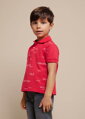 Mayoral mini boy polo tričko červené s nápisy b. 038