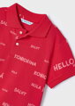 Mayoral mini boy polo tričko červené s nápisy b. 038