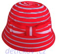 Mayoral červený klobouček z proužků