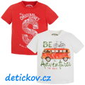 Mayoral mini boy set 2 ks tričko ,, AUTOBUS,, červený