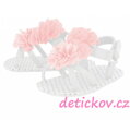 Mayoral capáčky sandálky bílé s růžovými s kytkami