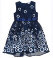 Topo dívčí šaty s kytičkami tmavě modré