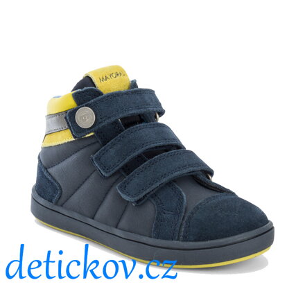 Mayoral mini polokožené kotníčkové boty žluto-modré