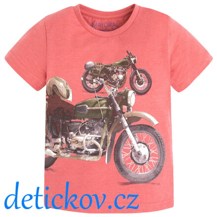 Mayoral mini boy tričko ,,Motorka ,, tomatové