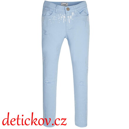 Mayoral girl stretch rifle slim fit s flitry světle modré 