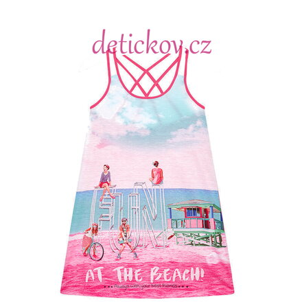 Mayoral girl pohodlné letní dívčí šaty ,,Beach,, růžové