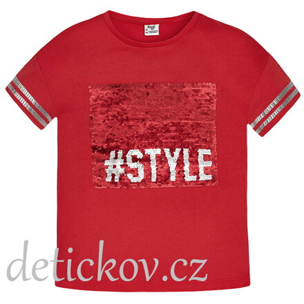 Mayoral girl tričko s flitry  ,,Style,, červené