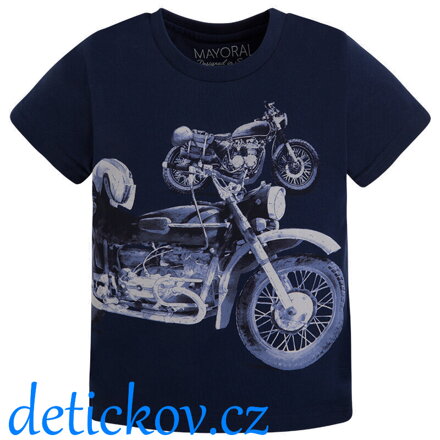 Mayoral mini boy tričko ,,Motorka ,, tmavě modré
