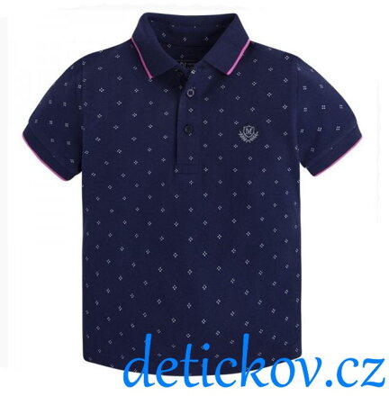 Mayoral mini boy polo se vzorečkem modré