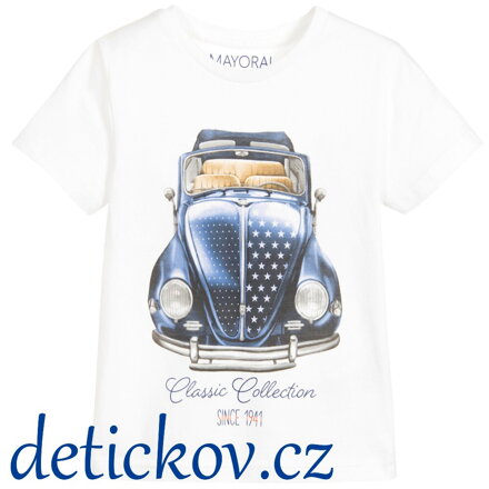 Mayoral mini boy tričko ,,Kabriolet,, bílé