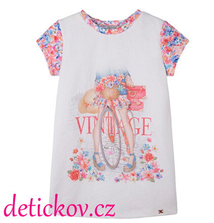 Mayoral mini girl pohodlné šaty Mayoral ,, Vintage,, růžové