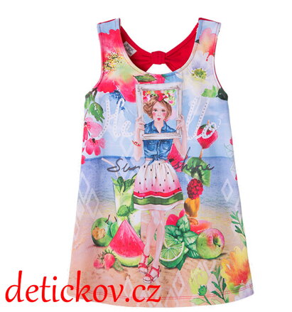 Mayoral mini girl pohodlné šatičky ,,Hello,, melounové