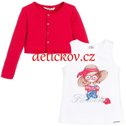 Mayoral mini girl komplet tílko + bolerko melounové
