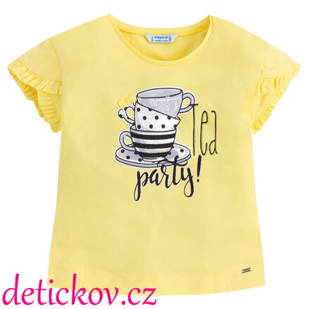 Mayoral mini girl tričko ,,Tea party,, žluté