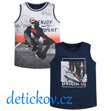 Mayoral mini boy set 2 kusy tílko ,,Skate,,  červeno-modrý