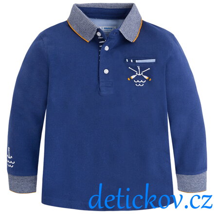 Mayoral mini boy polo s dlouhým rukávem modré,, Sea,,
